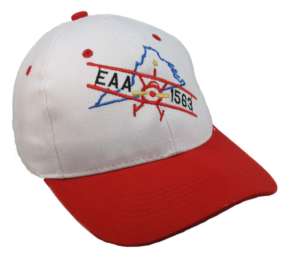 EAA Chapter 1563 Logo on a White/Red Cap