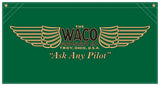 36 in. x 19 in. WACO Aircraft Co. - Cotton Banner