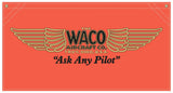 36 in. x 19 in. WACO Aircraft Co. - Cotton Banner