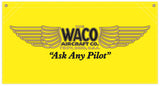 36 in. x 19 in. WACO Aircraft Co. - Cotton Banner