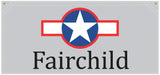 54 in. x 25 in. Fairchild with Star and Bar Insignia - Cotton Banner