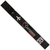 Compass Airlines  in Grey, Red and White on a Black Crew Tag