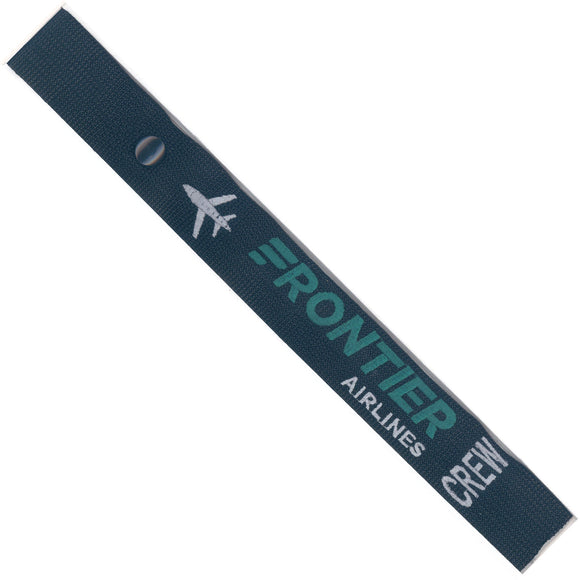 Frontier Airlines (Green) - with BASE CODE options in Green and Gray on a Black Crew Tag
