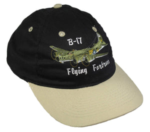 B-17 Flying Fortress - Olive Drab on a Black/Khaki Cap
