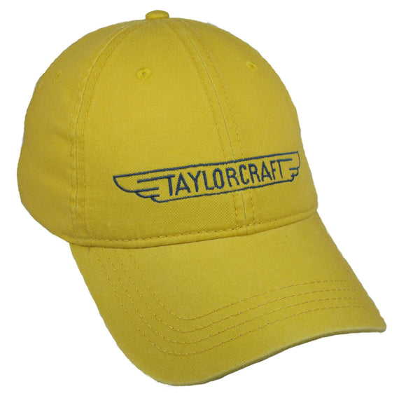 Taylorcraft Logo (in Black) on a Yellow Cap