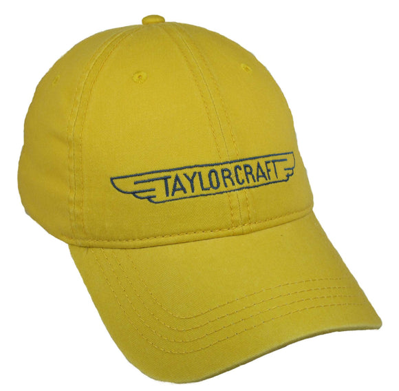 Taylorcraft Logo (in Blue) on a Yellow Cap