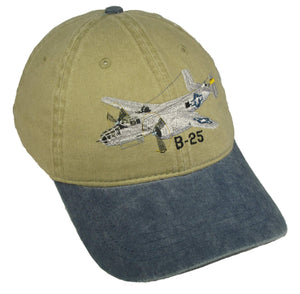 B-25 Mitchell - Bare Almuminum on a Khaki/Navy Cap