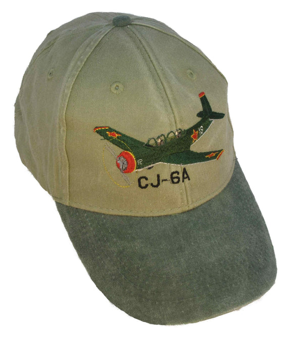 CJ-6A on a Khaki/Green Cap