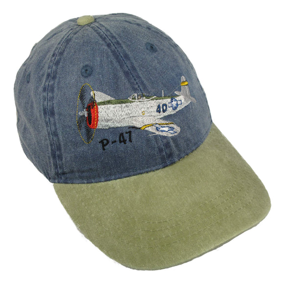 P-47D on a Navy/Khaki Cap