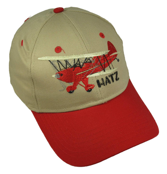 Hatz Classic In Red & Cream on a Khaki/Red Cap