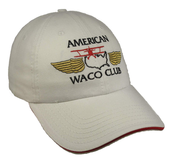 American WACO Club Logo on a White/Red Cap
