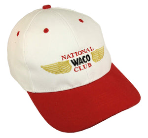 National Waco Club Logo on a White/Red Cap