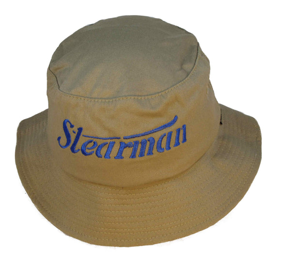 Stearman Logo Stencil on a Khaki Cap (Bucket)