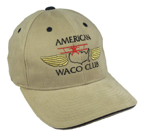 American WACO Club Logo on a Khaki/Navy Cap