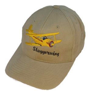 Beech Staggerwing on a Khaki Cap