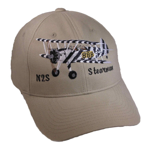 Stearman Airplane - N2S - Recall on a Khaki Cap