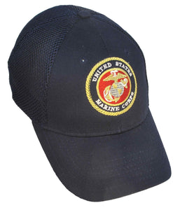 US Marine Emblem on a Navy Mesh Cap