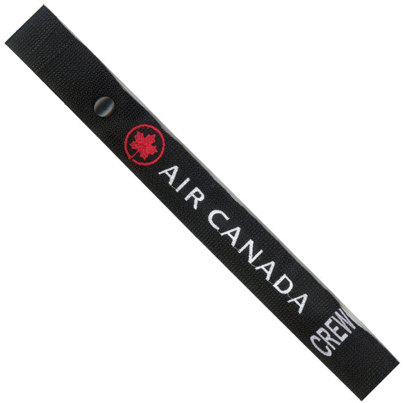 Air Canada   in Red, White and Silver on a Black Crew Tag