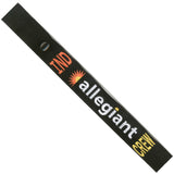 Allegiant Air IND in White, Orange and Yellow on a Black Crew Tag