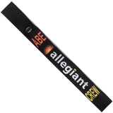 Allegiant Air ABE in White, Orange and Yellow on a Black Crew Tag