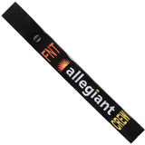 Allegiant Air FNT in White, Orange and Yellow on a Black Crew Tag