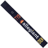 Allegiant Air TYS in White, Orange and Yellow on a Black Crew Tag
