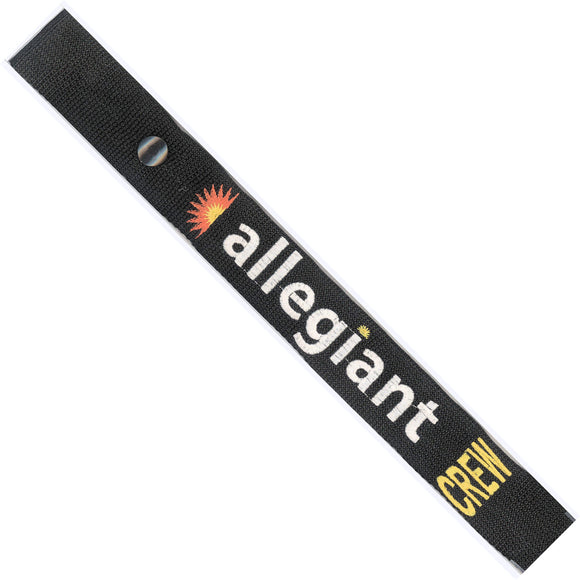 Allegiant Air  in White, Orange and Yellow on a Black Crew Tag