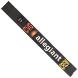 Allegiant Air CVG in White, Orange and Yellow on a Black Crew Tag
