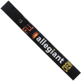 Allegiant Air FLL in White, Orange and Yellow on a Black Crew Tag