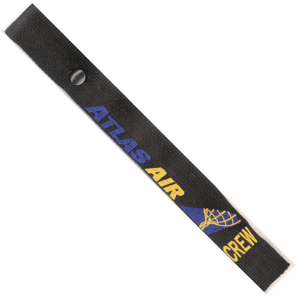 Atlas Air  in Blue and Yellow on a Black Crew Tag