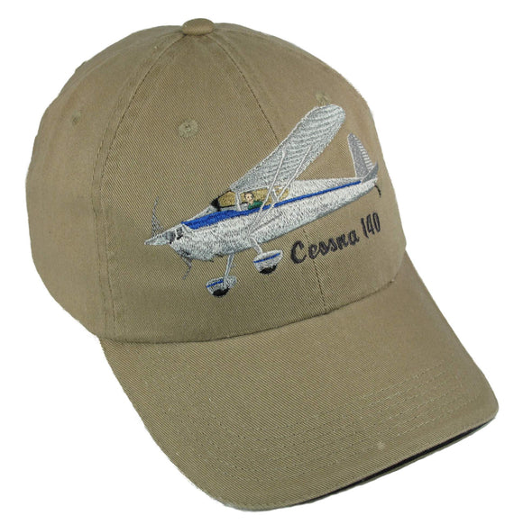Cessna140 on a Khaki/Black Cap