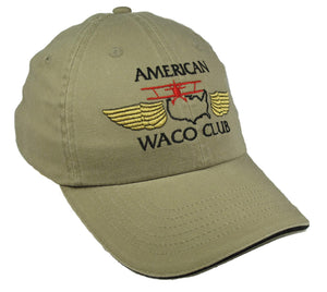 American WACO Club Logo on a Khaki/Black Cap