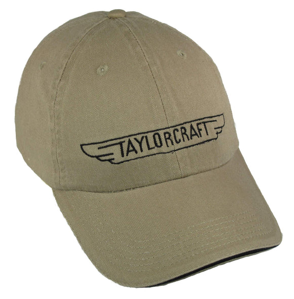 Taylorcraft Logo (in Black) on a Khaki/Black Cap