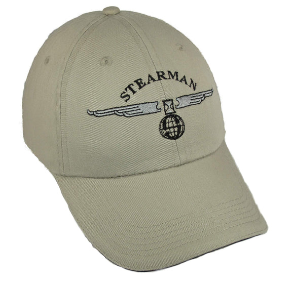 Stearman Logo Globe & Wings on a Stone/Navy Cap