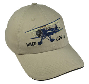 WACO UPF-7 on a Stone/Navy Cap