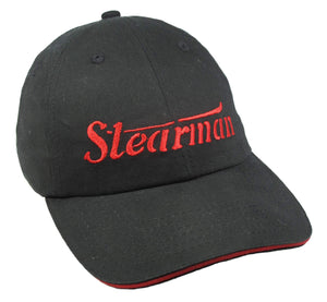 Stearman Logo Stencil on a Black/Red Cap