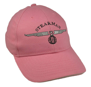 Stearman Logo Globe & Wings on a Pink/White Cap