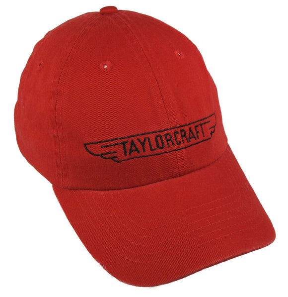 Taylorcraft Logo (in Black) on a Red Cap