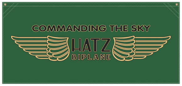 54 in. x 25 in. Hatz Airplane - Cotton Banner