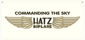 54 in. x 25 in. Hatz Airplane - Cotton Banner