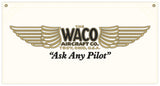36 in. x 19 in. WACO Aircraft Co. - Cotton Banner