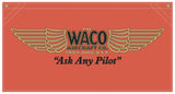 36 in. x 19 in. WACO Aircraft Co. - Cotton Banner