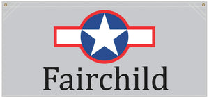 54 in. x 25 in. Fairchild with Star and Bar Insignia - Cotton Banner