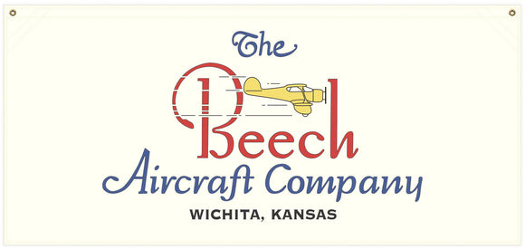 54 in. x 25 in. Beech Aircraft - Cotton Banner