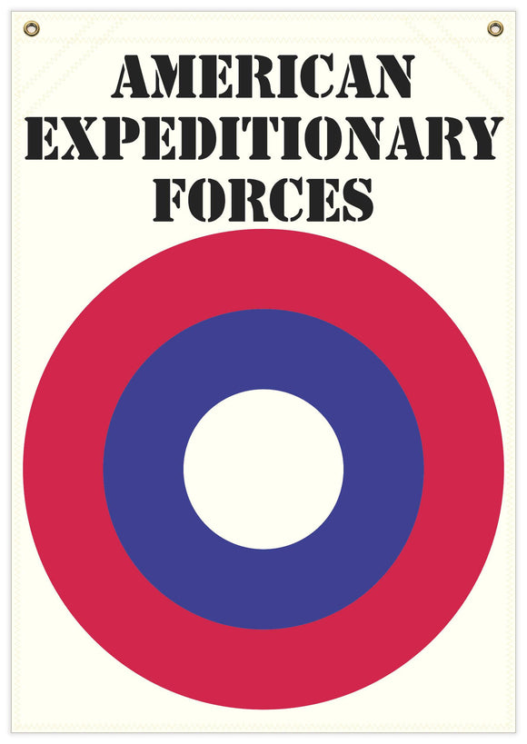 22 in. x 31 in. American Ex. Forces - Cockade - Cotton Banner