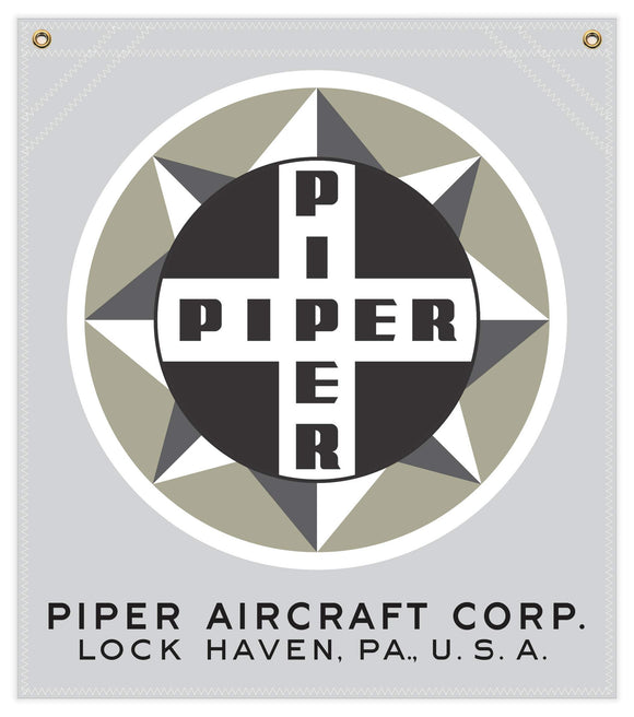 22 in. x 25 in. Piper Compass Logo - Cotton Banner - Colors: Silver with Multi-Color Logo