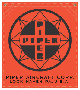 22 in. x 25 in. Piper Compass Logo - Cotton Banner - Colors: Red with Black Logo