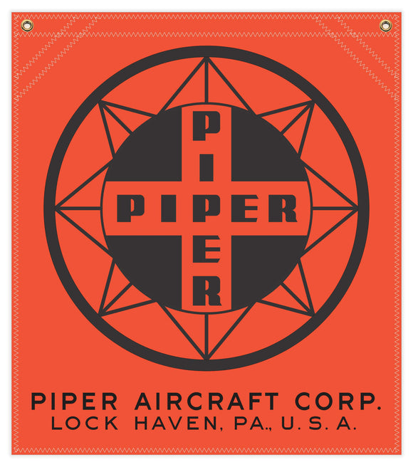 22 in. x 25 in. Piper Compass Logo - Cotton Banner - Colors: Red with Black Logo
