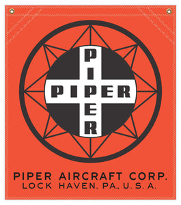 22 in. x 25 in. Piper Compass Logo - Cotton Banner - Colors: Red with Black and White Logo