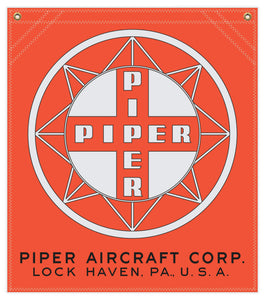 22 in. x 25 in. Piper Compass Logo - Cotton Banner - Colors: Red with Silver and Black Logo